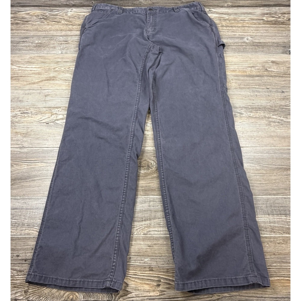 Carhartt Original Fit Canvas Carpenter Work Pants Gray Stretch  18Tall (40x33)